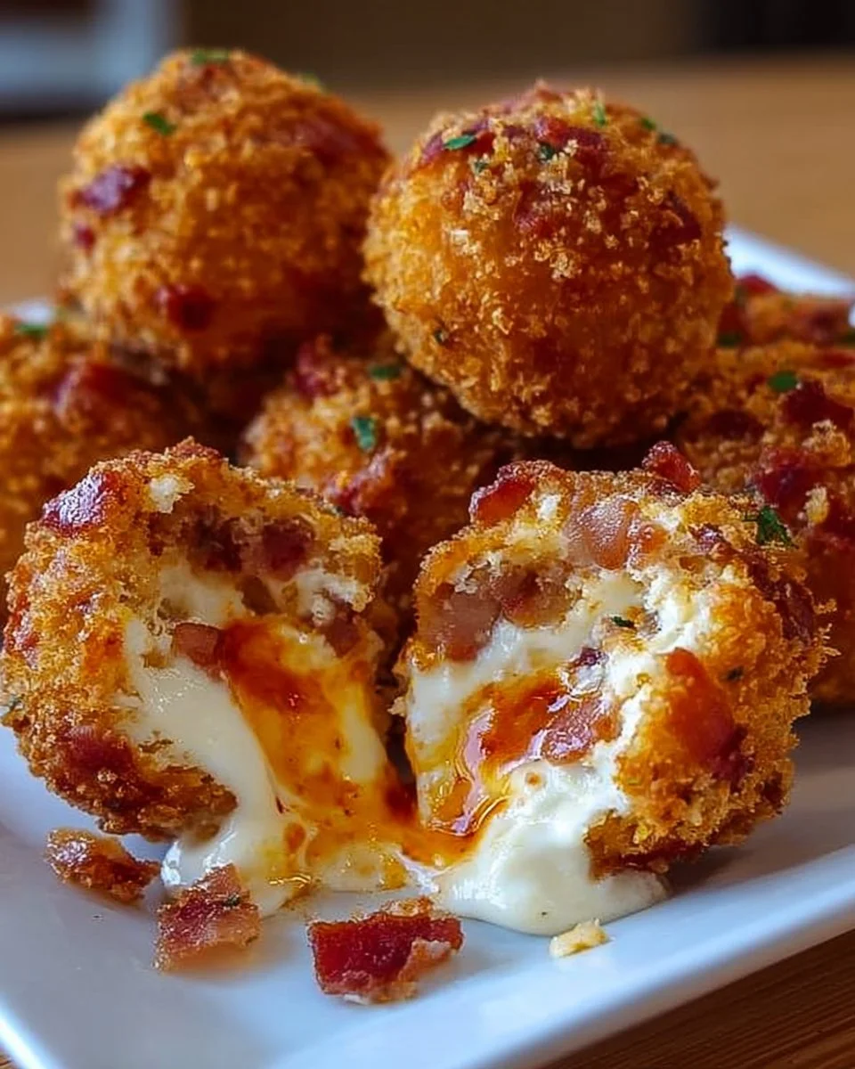 Buffalo Chicken Bacon Mozzarella Bombs ready for game day