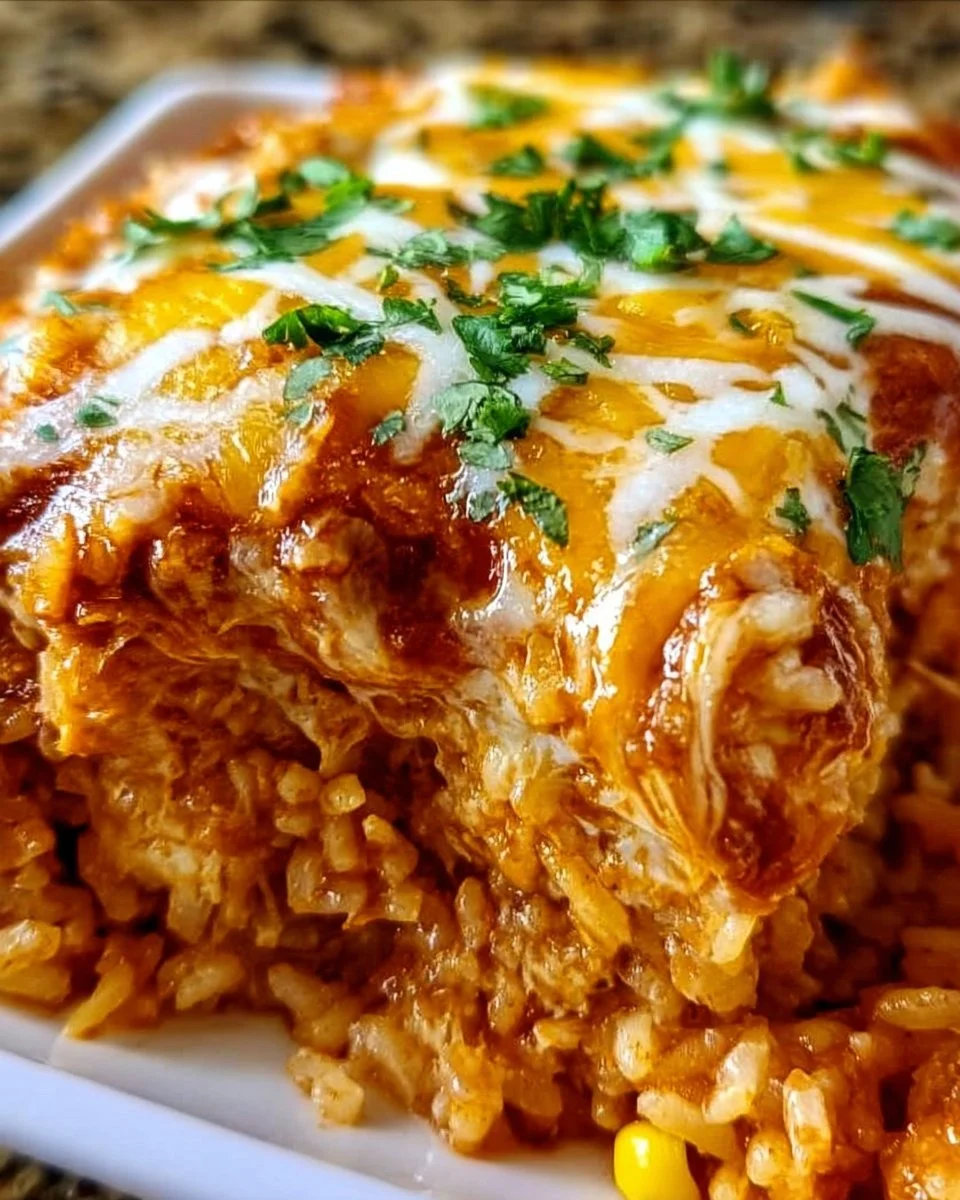 Chicken Enchilada Rice Casserole