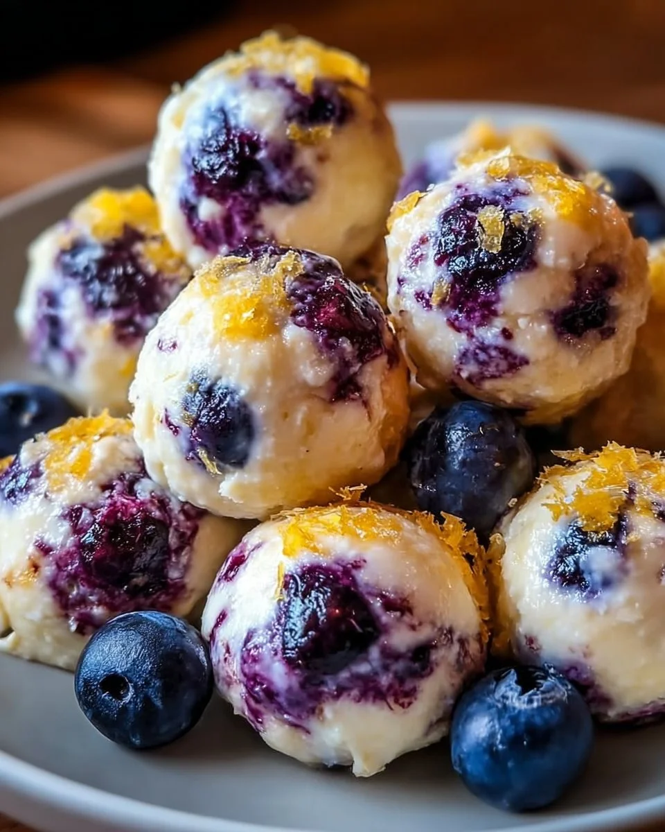 Lemon Blueberry Cottage Cheese Protein Bites