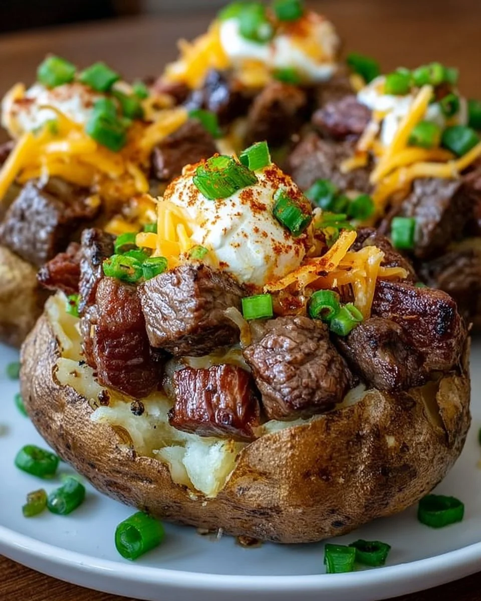 Loaded Baked Potato with Steak Bites