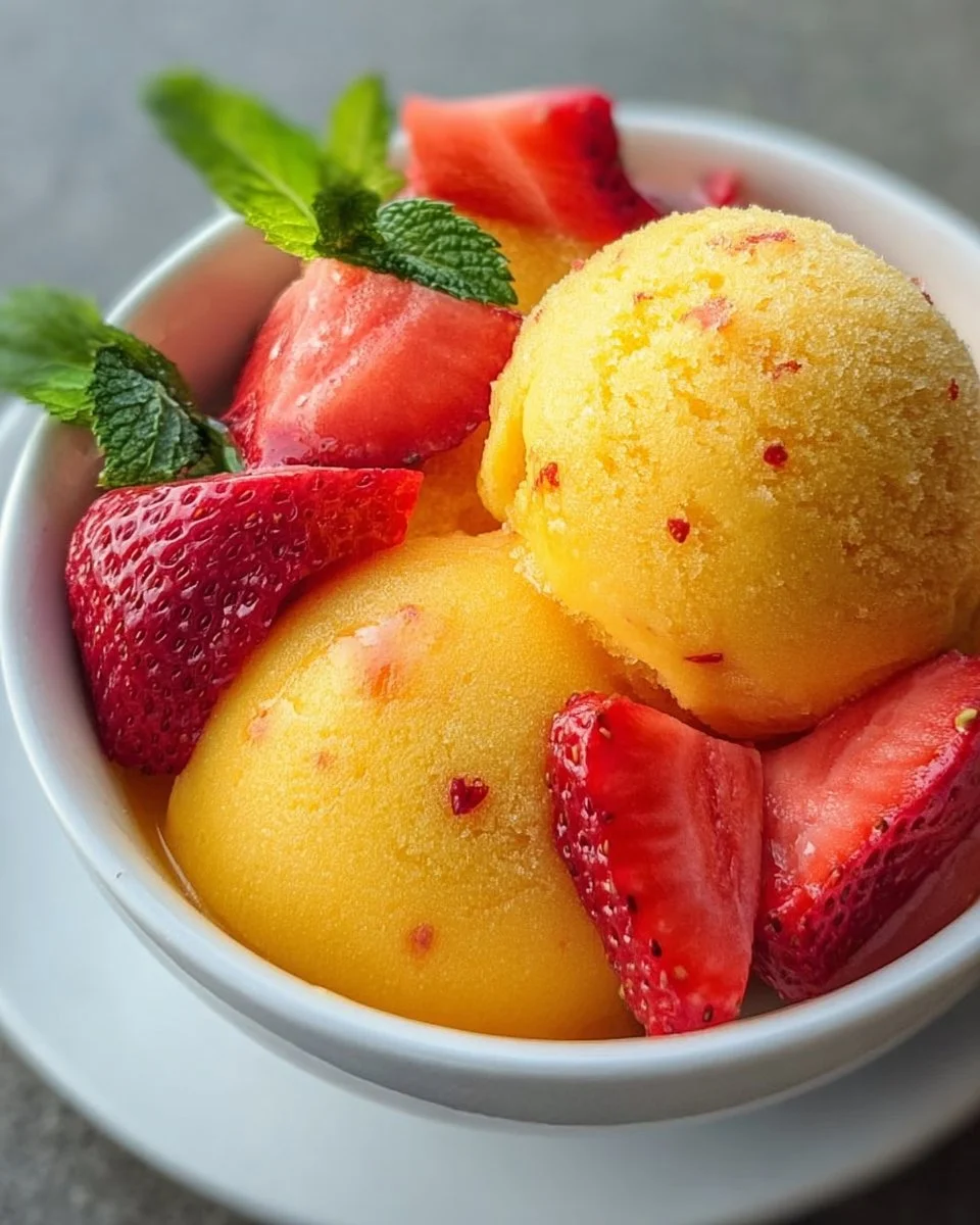 Mango Strawberry Sorbet