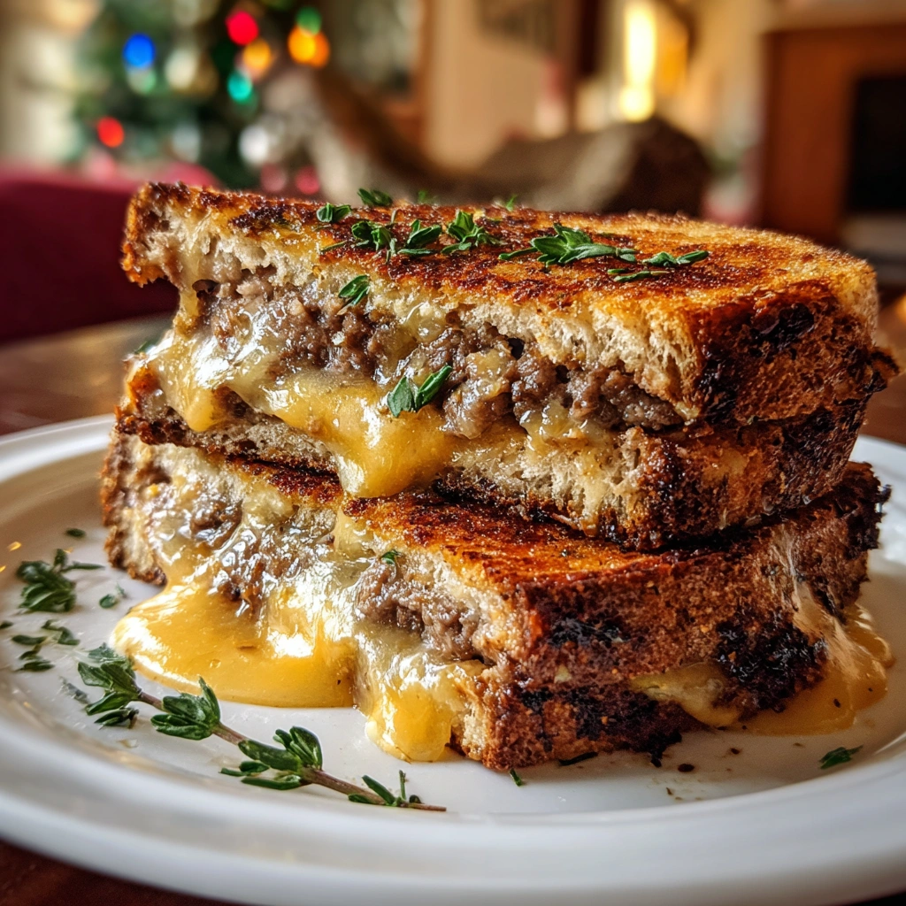 Patty Melt on Garlic Herb Toasted Sourdough: A Must-Try!