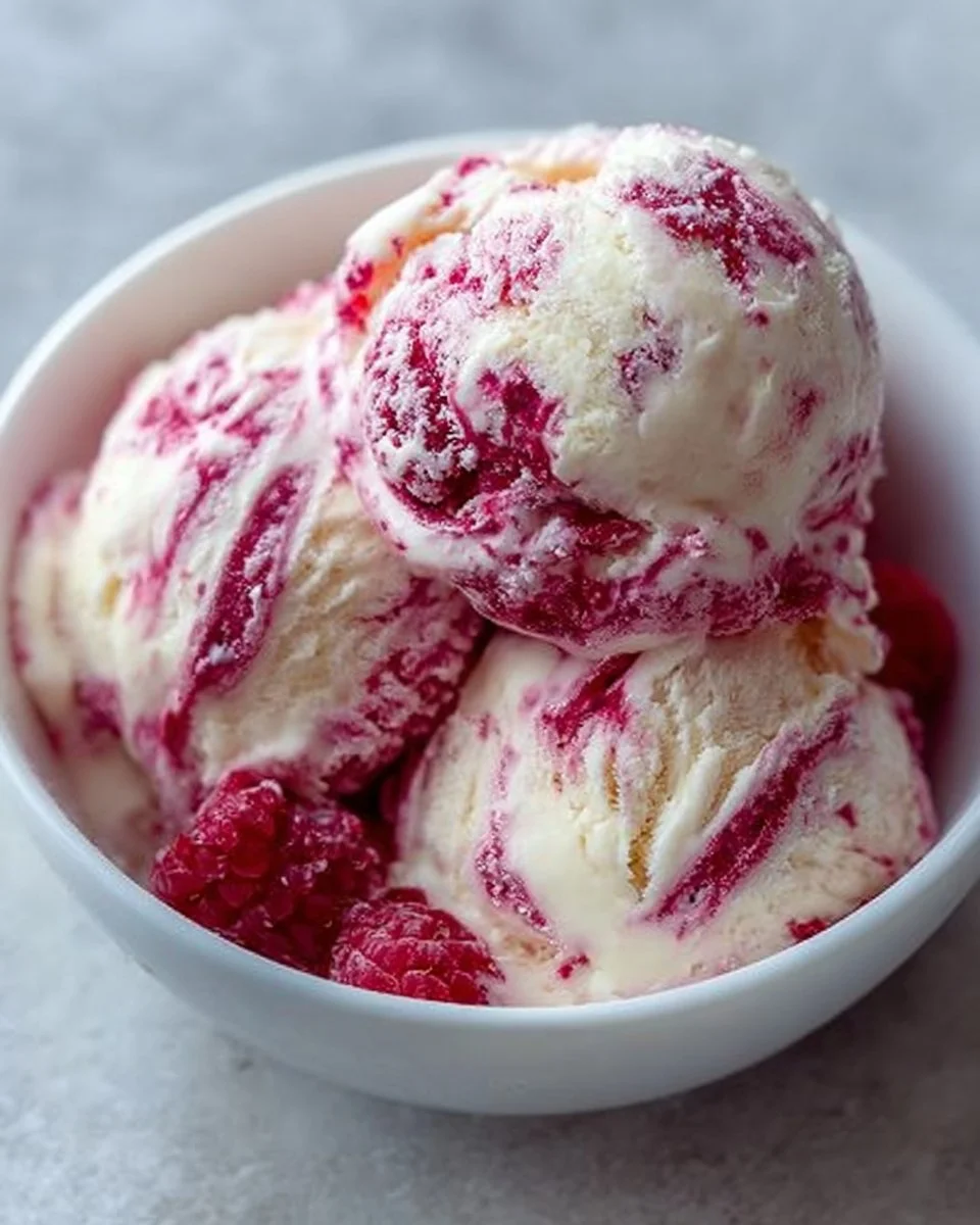 Raspberry Swirl Ice Cream