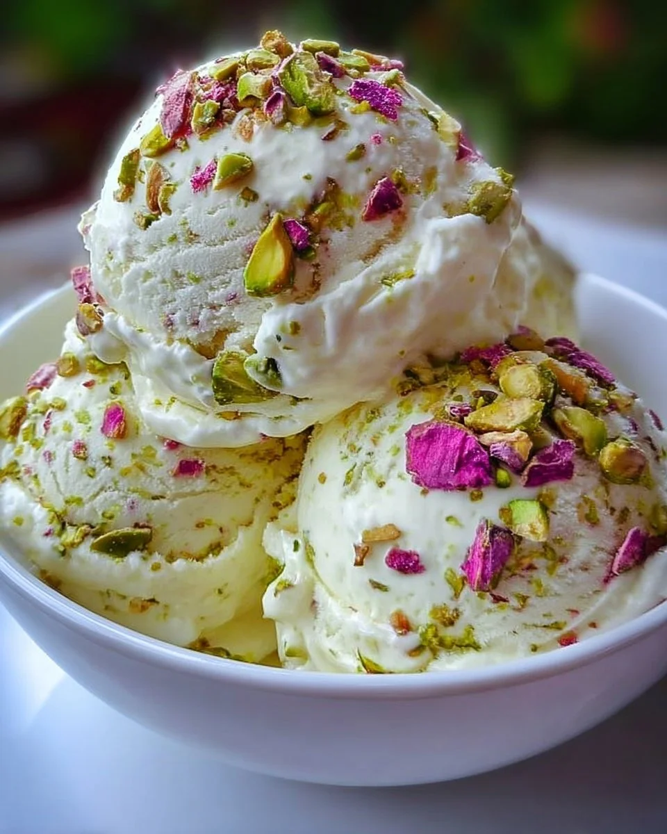 Rose Pistachio Cheesecake Ice Cream