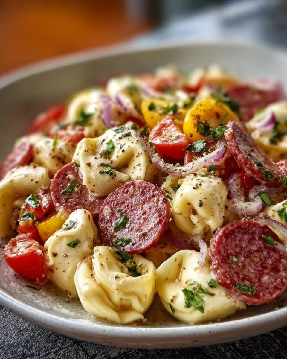 Salami-Mozzarella Tortellini Pasta Salad