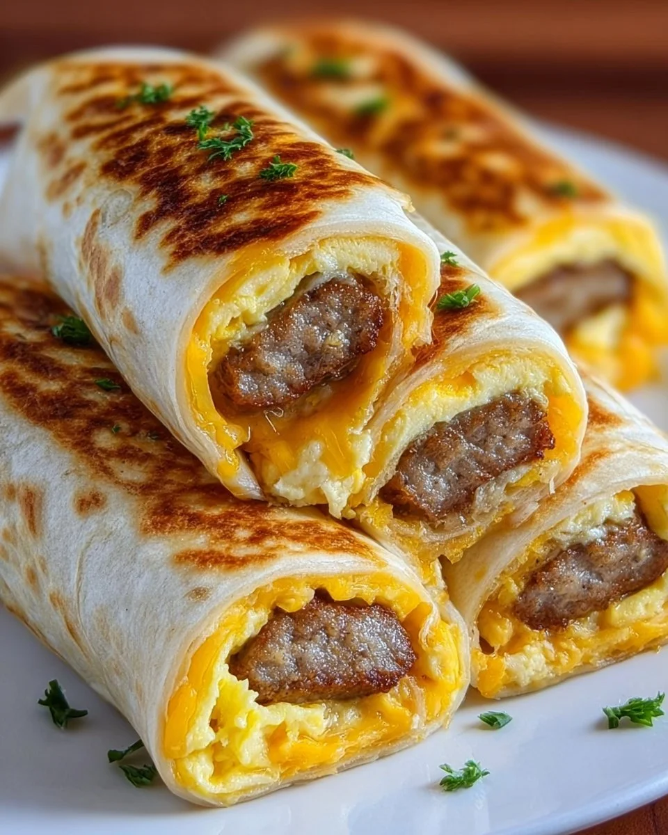 Sausage Egg and Cheese Breakfast Roll-Ups