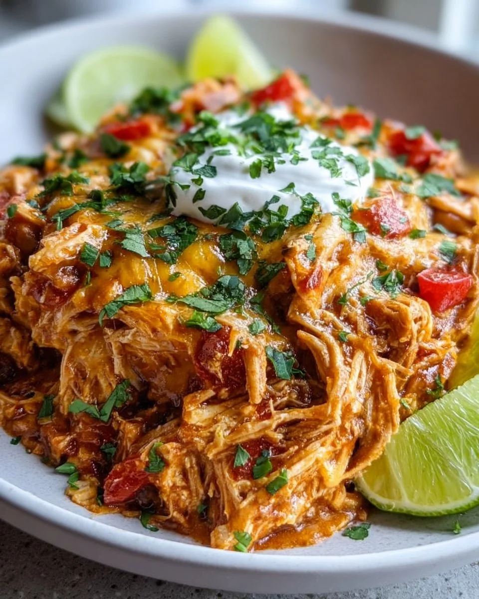Shredded Chicken Enchilada Casserole