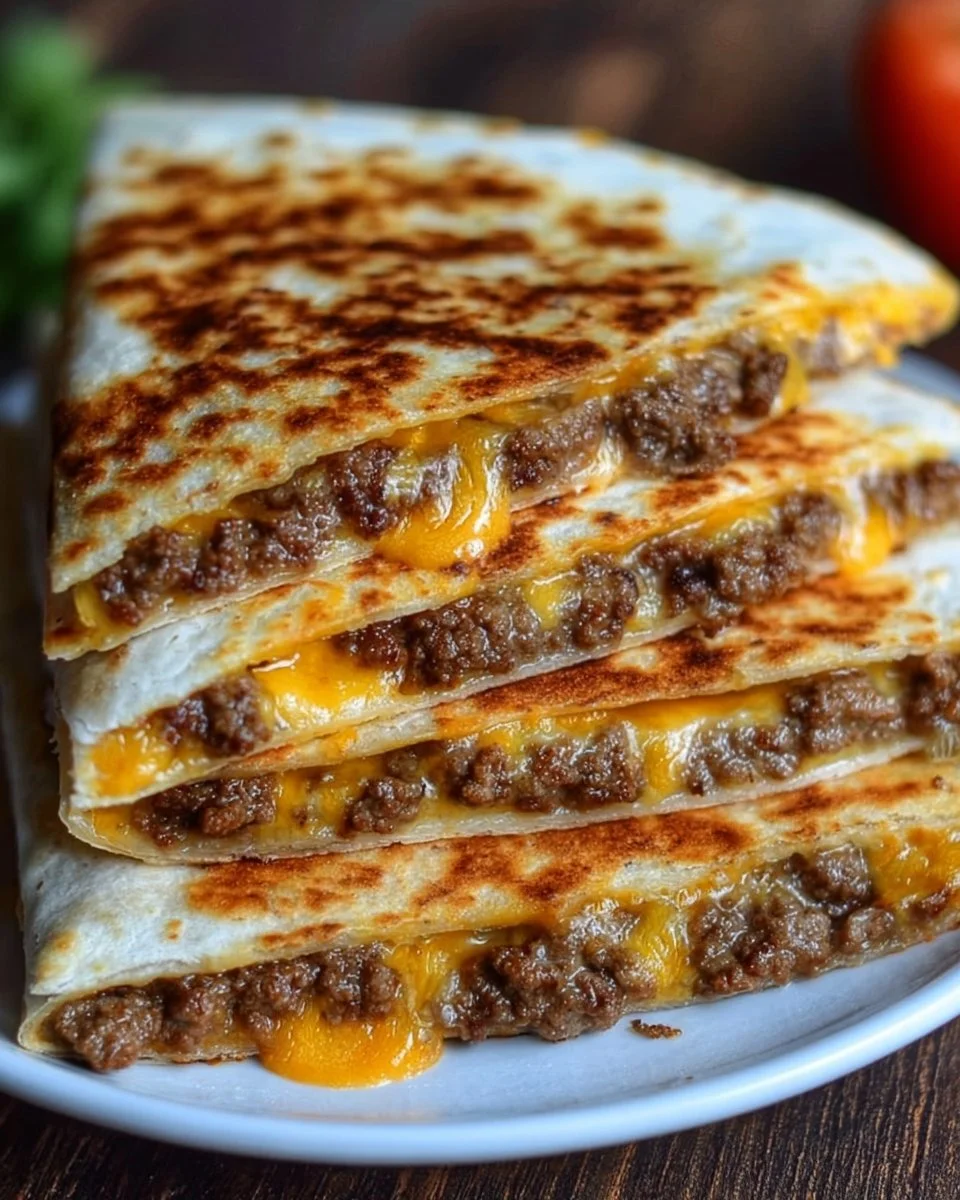 Delicious Smashburger Quesadillas served with fresh toppings and ingredients
