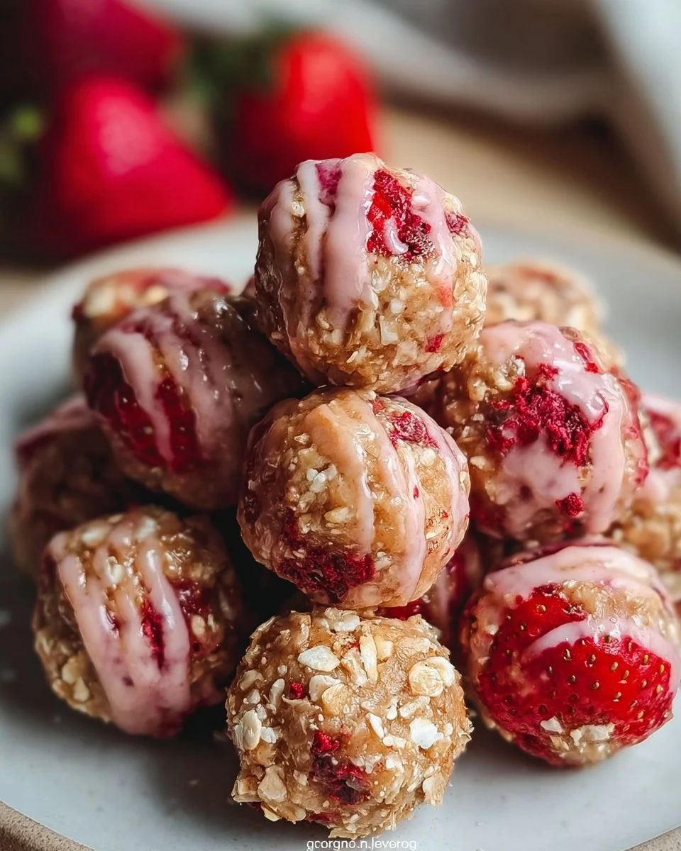 Strawberry Shortcake Energy Bites