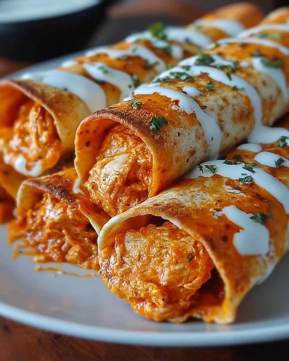Baked Buffalo Chicken Taquitos
