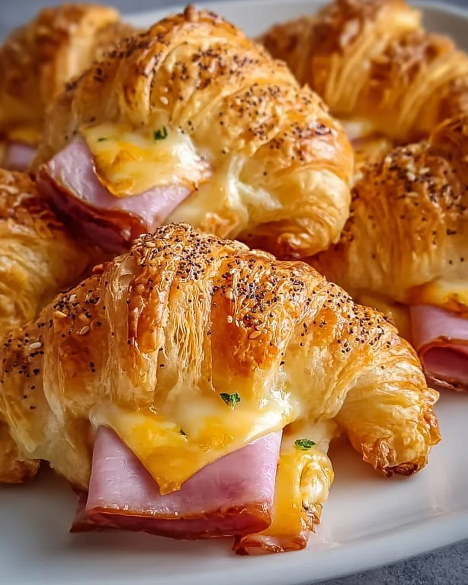 Baked Ham and Cheese Croissants