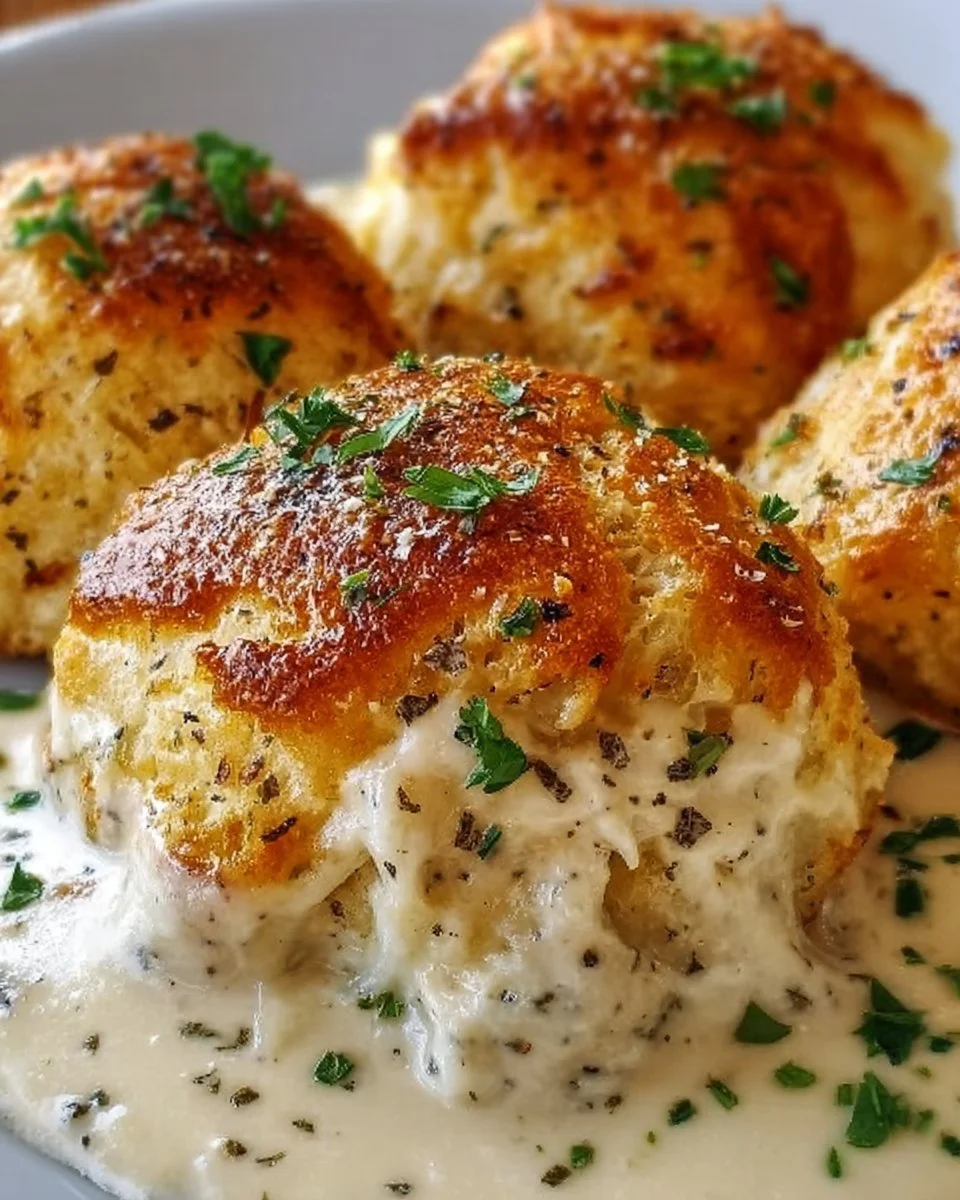Chicken Pillows with Creamy Parmesan Sauce for Cozy Nights