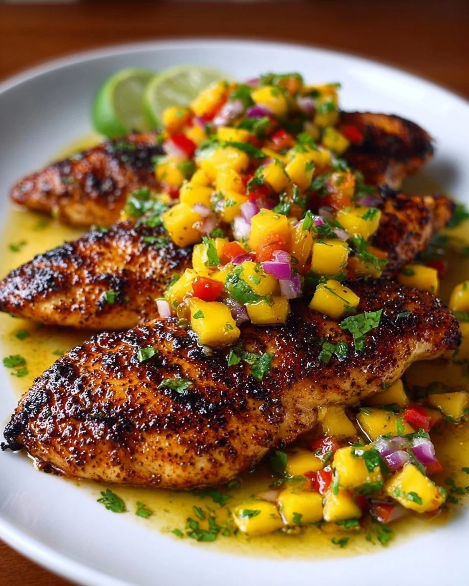 Healthy Honey Lime Chicken with Mango Salsa