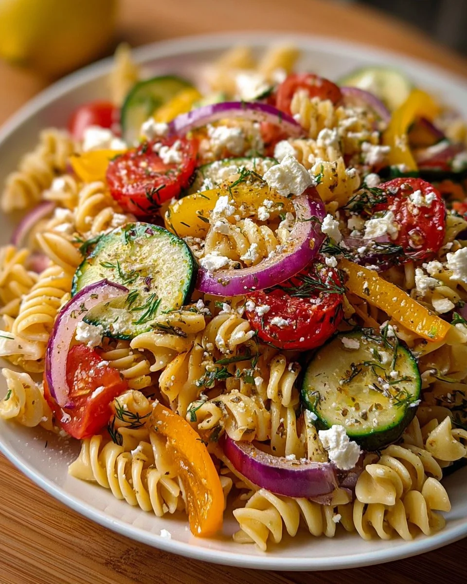 High Protein Greek Pasta Salad