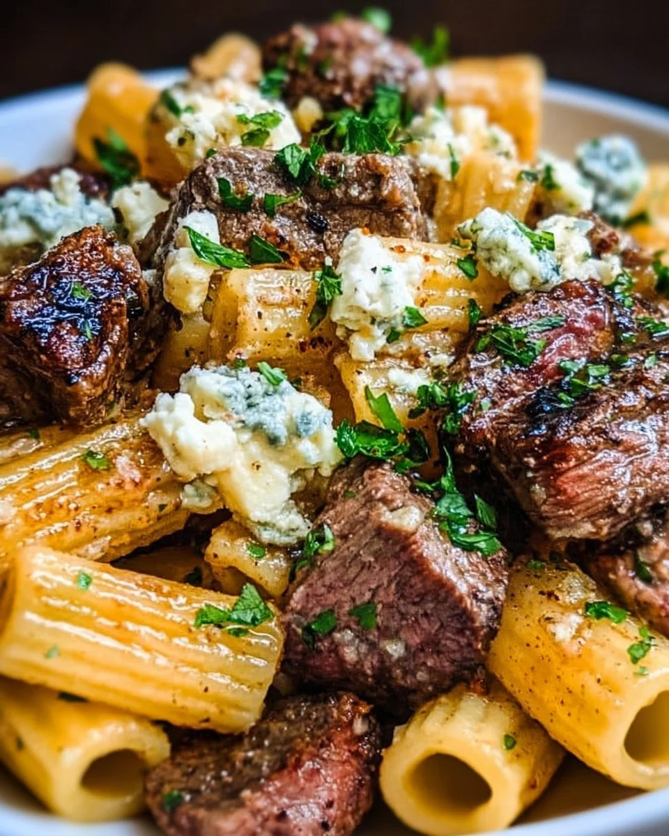 Steak &amp; Blue Cheese Rigatoni Bake