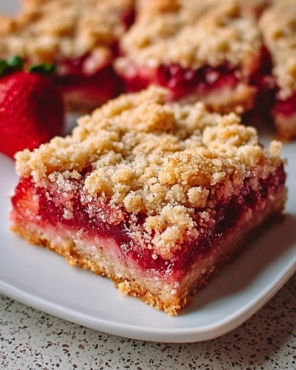 Strawberry Rhubarb Crumb Bars Recipe