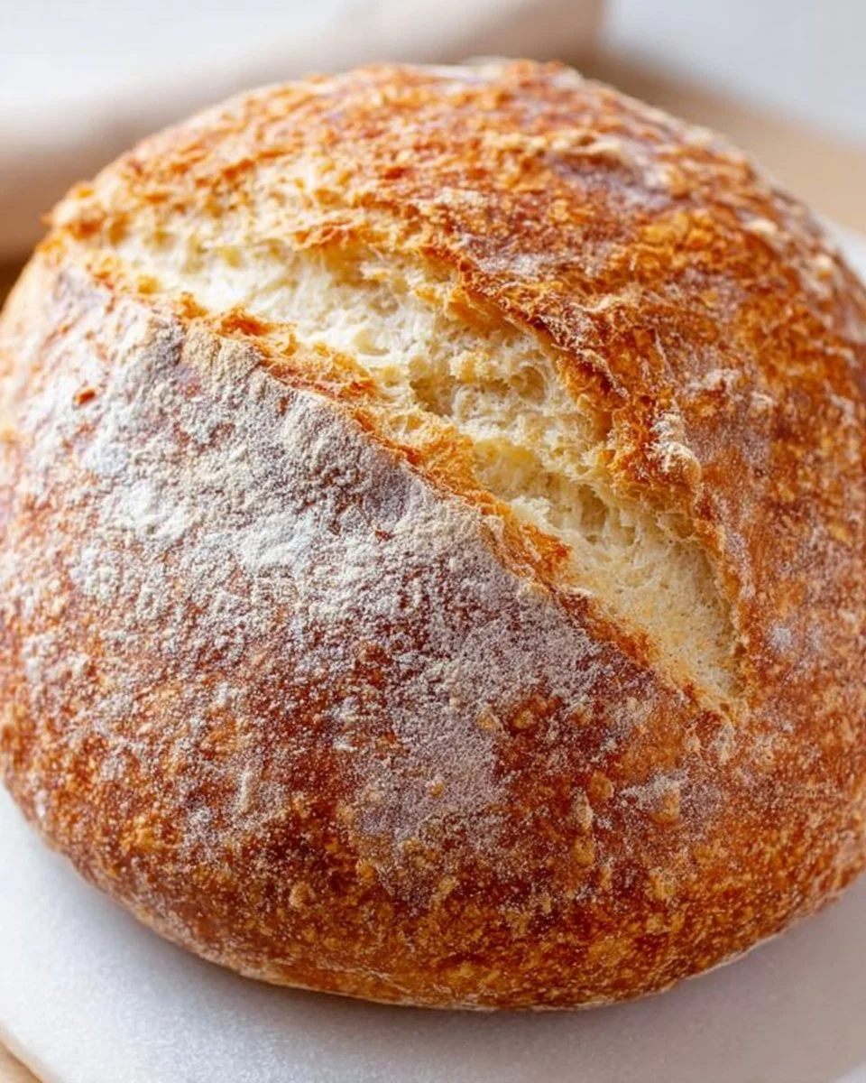 Easy homemade sourdough bread fresh out of the oven