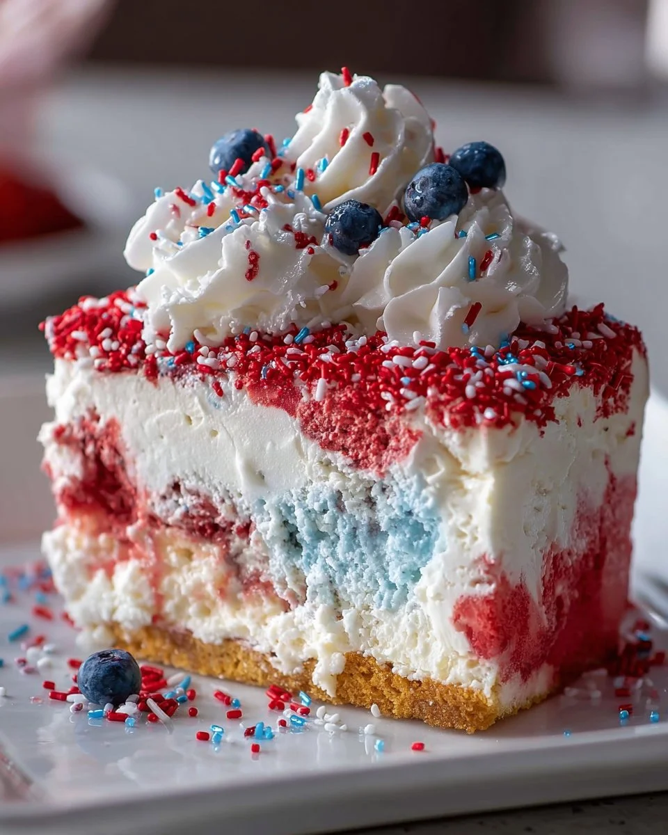 Frozen 3-USA Flag Colors Ice Cream Cake