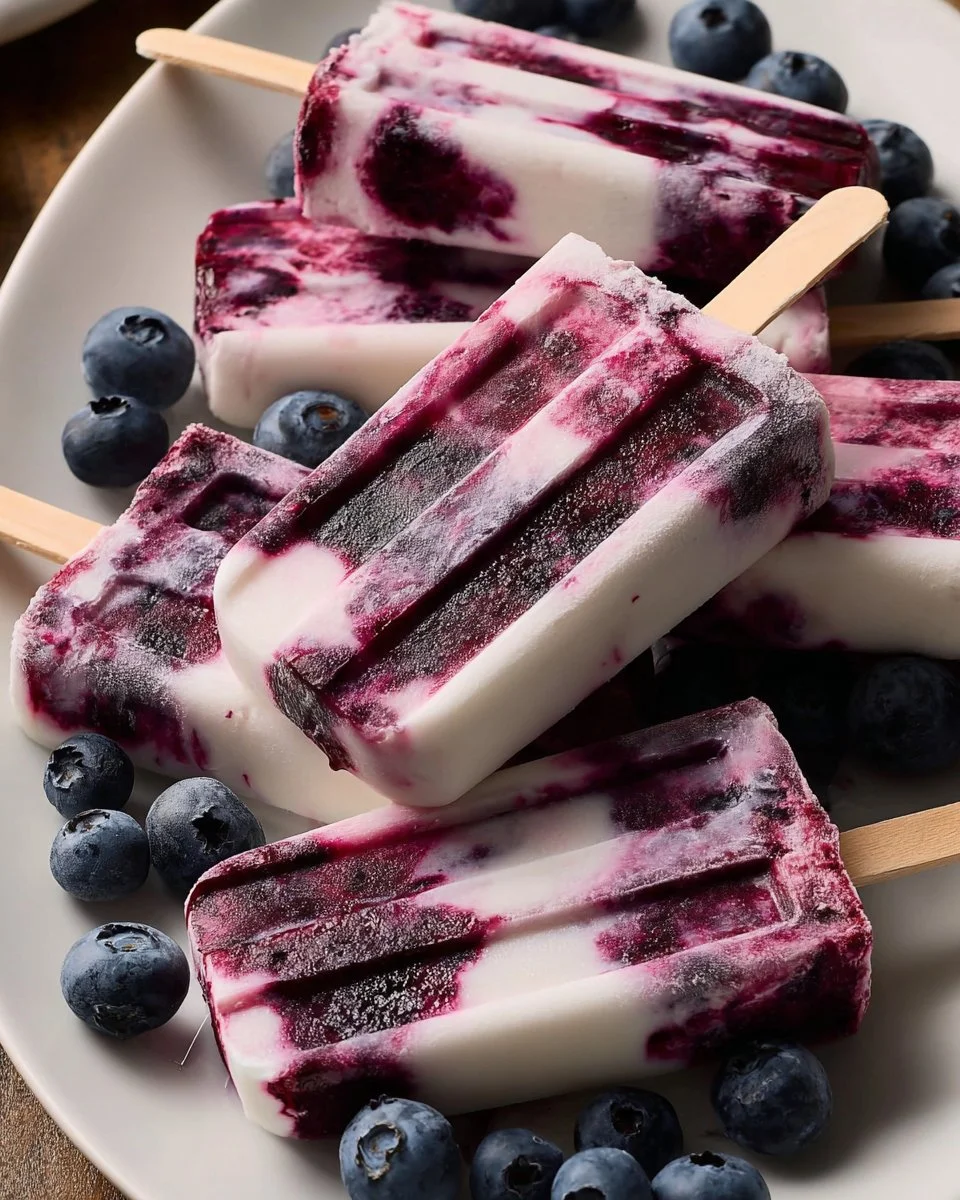 Healthy Blueberry Yogurt Ice Pops