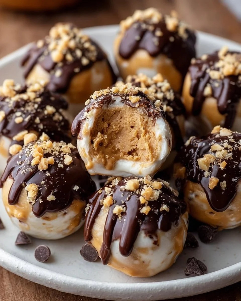 High Protein Frozen Peanut Butter Greek Yogurt Bites