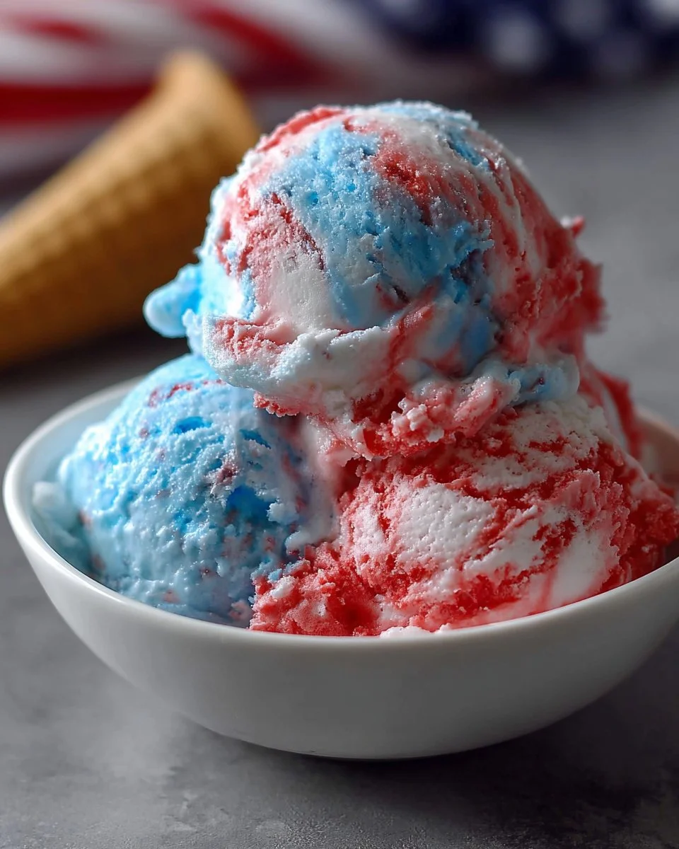 Patriotic Blue Red Ice Cream