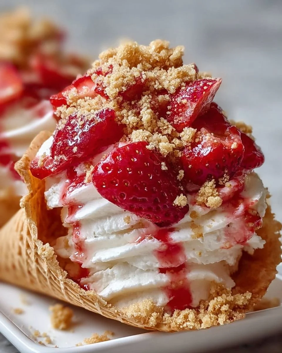 Strawberry Crunch Cheesecake Cone