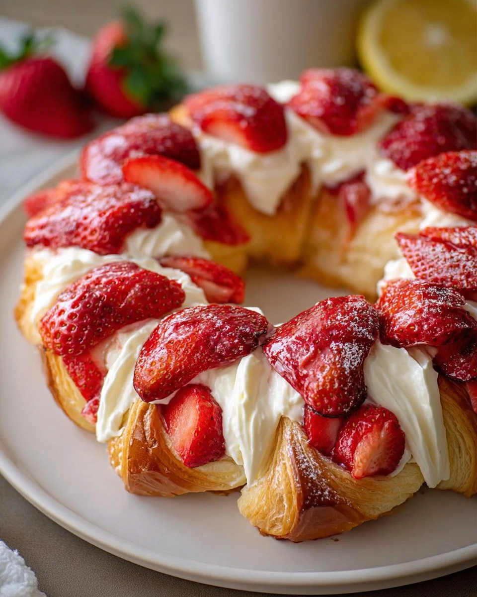 Strawberry Lemon Cream Cheese Crescent Ring