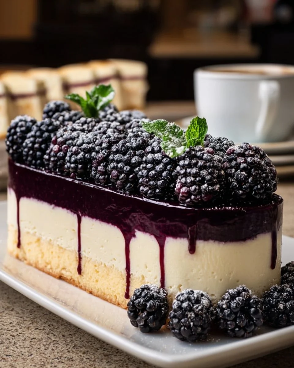 Blackberry Vanilla Bean Mousse Cake