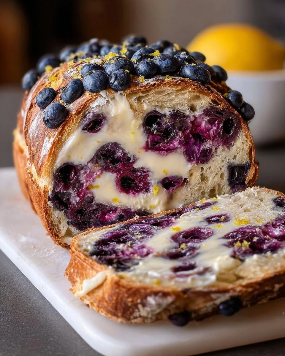 Blueberry Lemon Cream Cheese Sourdough Bread