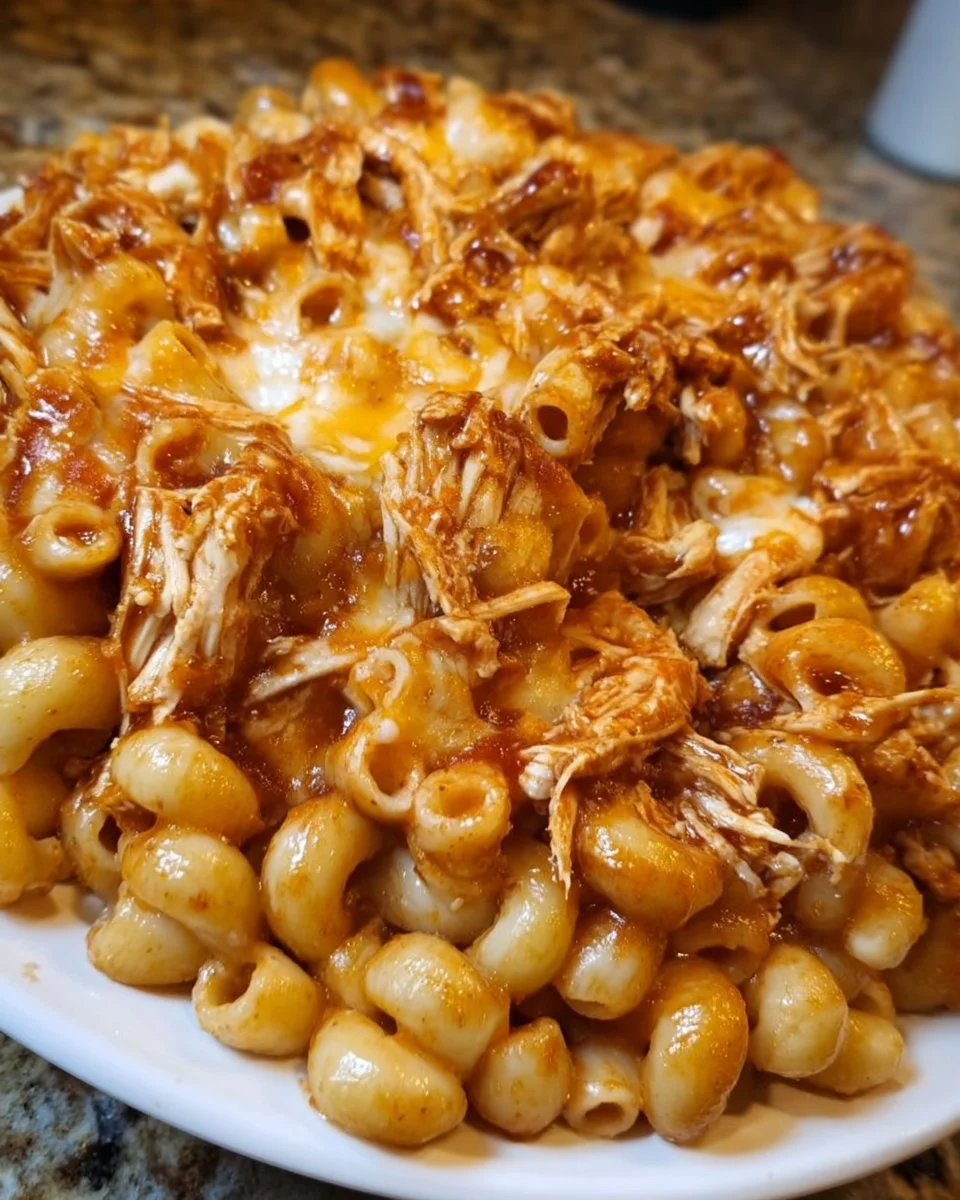 Crockpot BBQ Chicken Mac &amp; Cheese