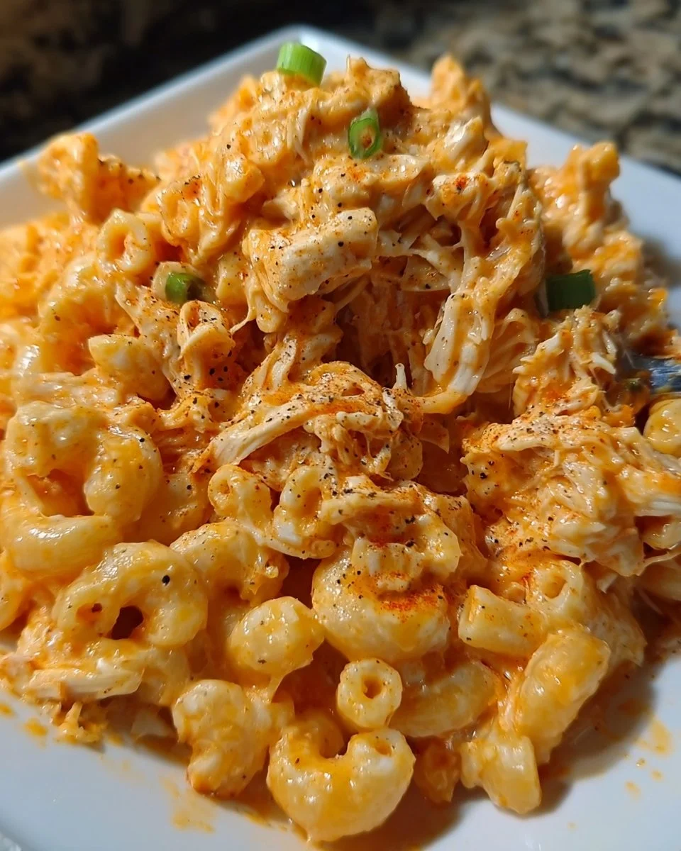 Crockpot Buffalo Chicken Mac &amp; Cheese